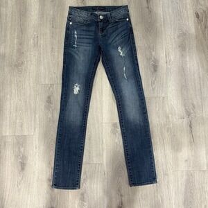 Rock & Republic Distressed Skinny Jeans Women's Size 2 Dark Wash